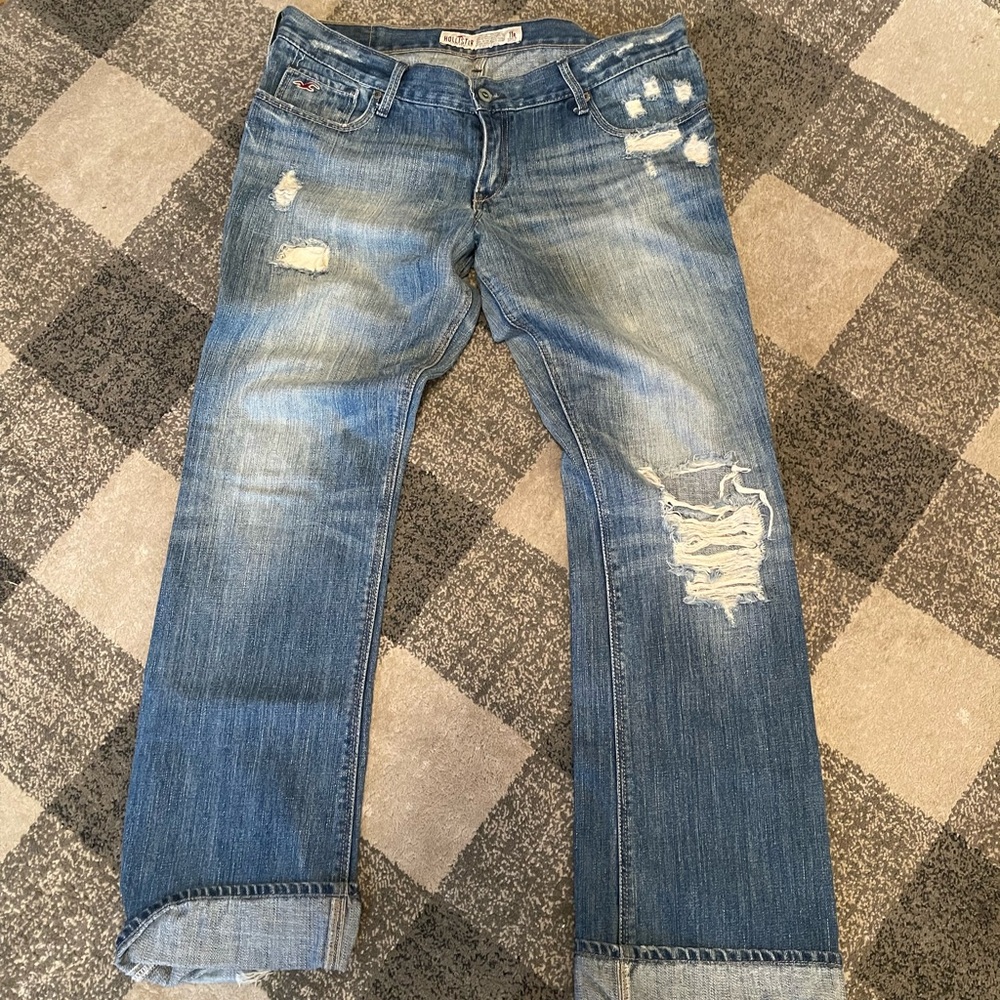 Hollister Classic Blue Denim Jeans cropped sz. 11